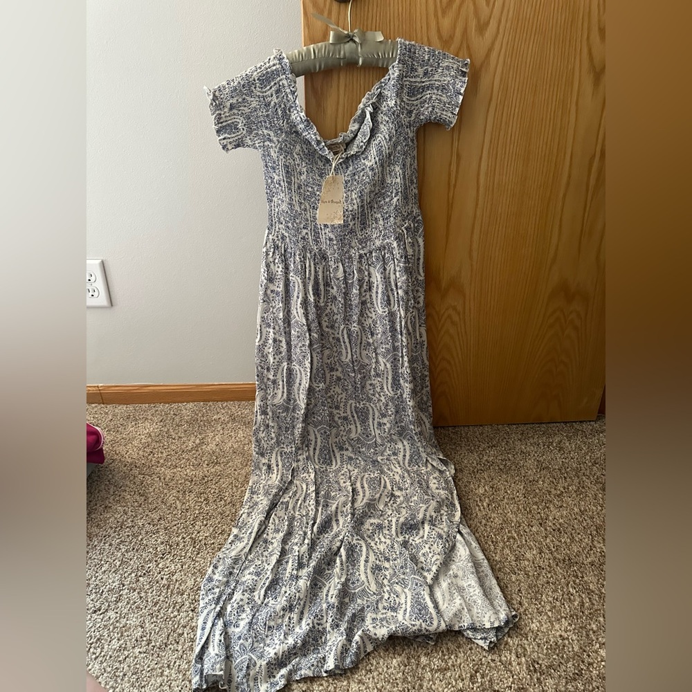 Hem & Thread Blue and White Maxi Sundress